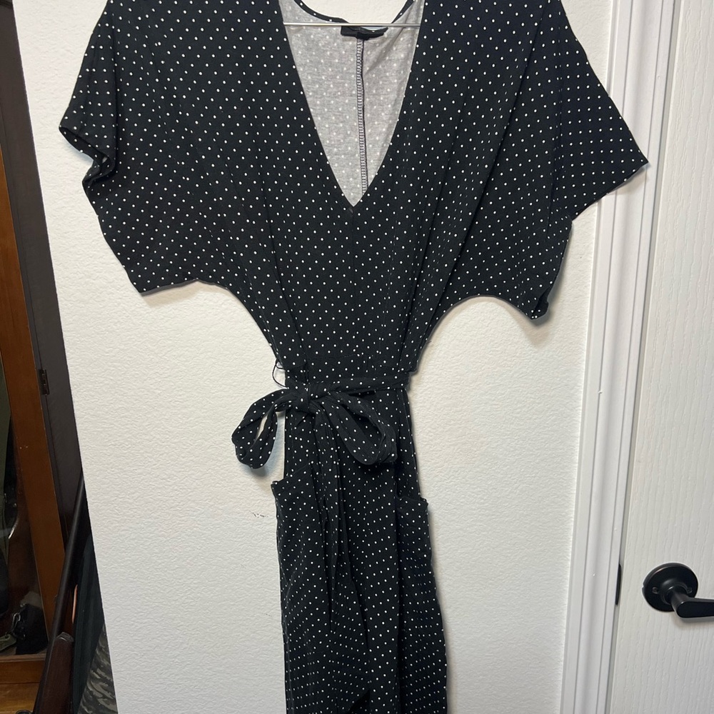 Who What Wear Black Polka Dot Dress
